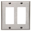Leviton 2-Gang /GFCI Device Wallplate, Std Size 302 Stainless Steel 84409-40